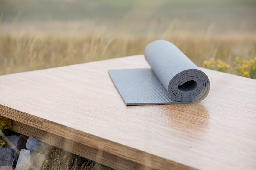 grey yoga mat